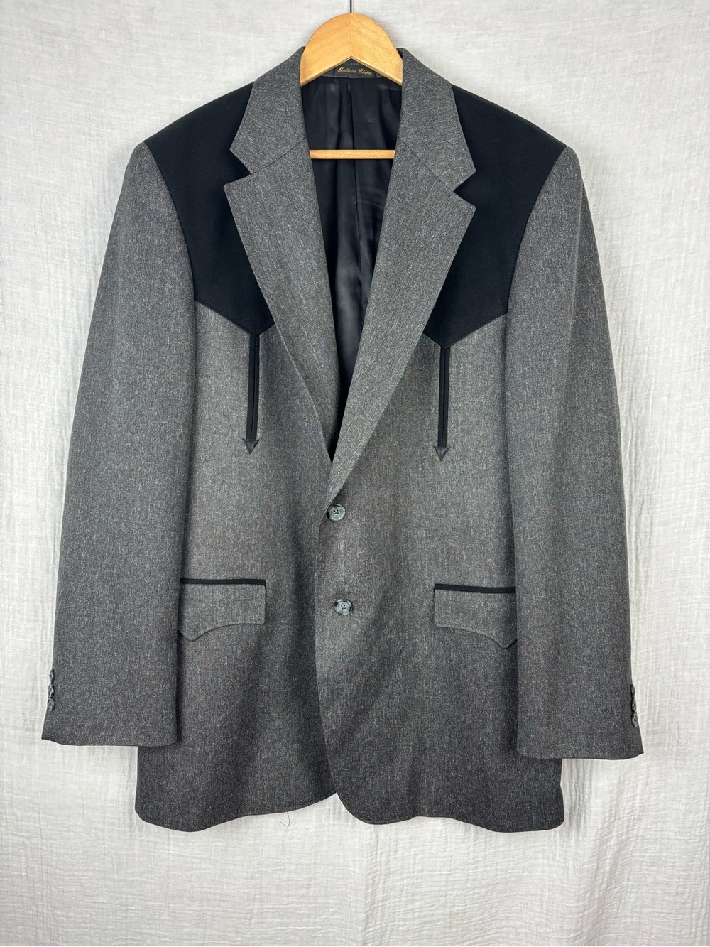Circle S Grey & Black Western-Inspired Men's Blazer Suite Jacket